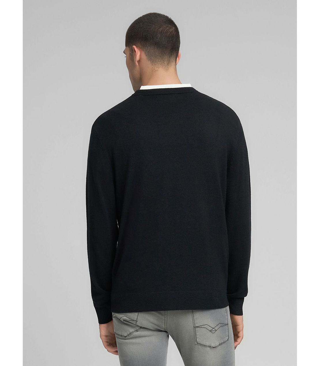 R刺しゅうウールブレンドプルオーバー 詳細画像 ブラック 3